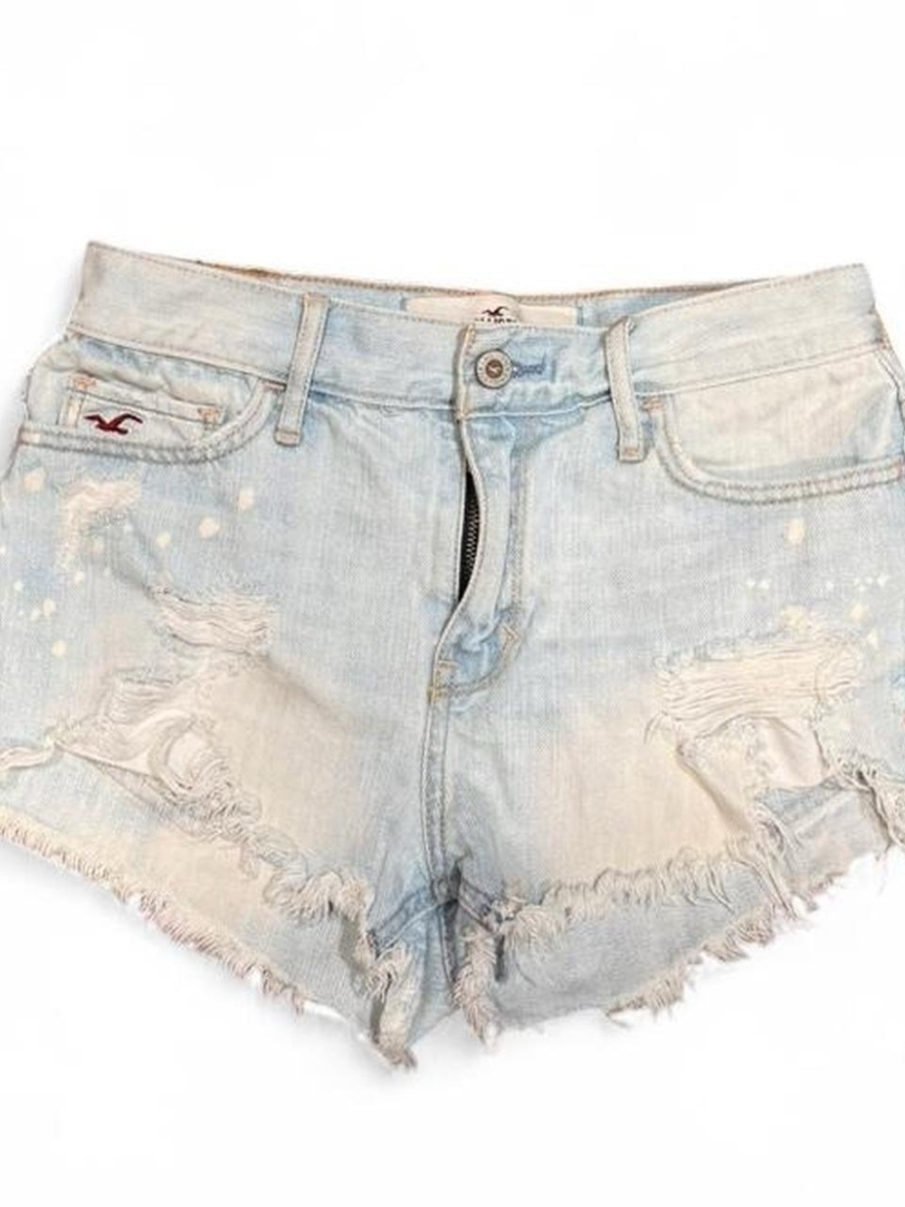 Y2K Hollister Light Washed Faded Distressed High Rise Booty Shorts